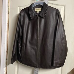 Women’s Eddie Bauer 2X leather brown lined jacket